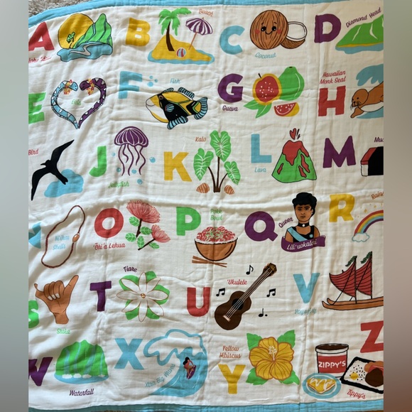 NEW Coco Moon Hawaii Hawai’i Kine ABCs Blanket - Picture 4 of 5